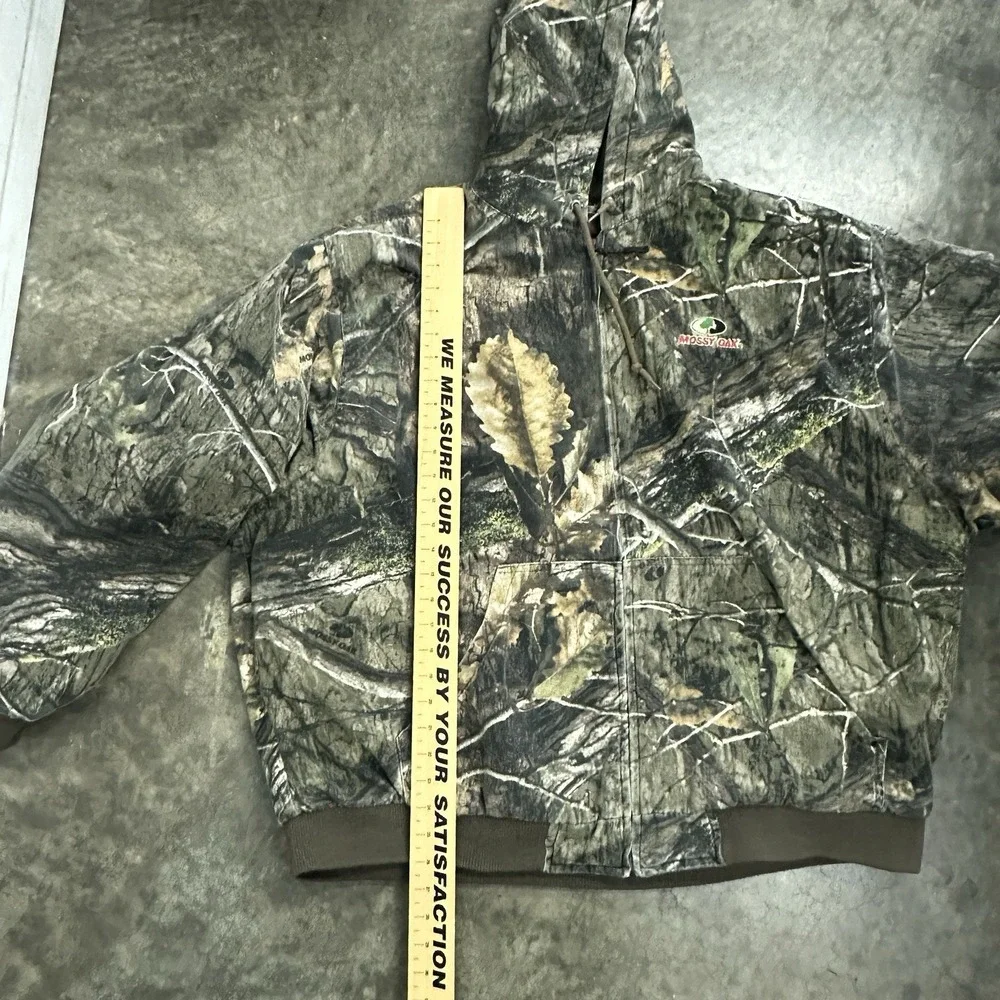 MOSSY OAK Hooded Insulated Camo Hunting Jacket Men's XL Full Zip Quilted 2276